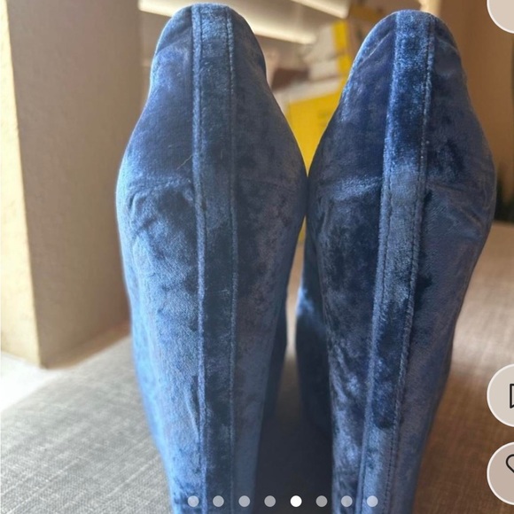 Theyskens’ Theory Beautiful Blue Velvet Platform Wedge - Size 38 - Picture 5 of 8